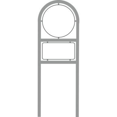 Zweibeiniger Rohrrahmen Z202 | für 2 Verkehrszeichen Ø 600 + 330x600 mm