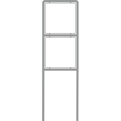 Zweibeiniger Rohrrahmen Z214 | für 2 quadratische Verkehrszeichen 750x750 mm