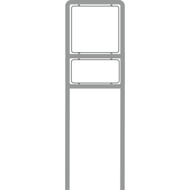 Zweibeinige Rohrrahmen für 2 Verkehrszeichen (quadratisch und rechteckig), Z222 + Z224