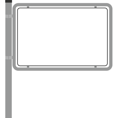 Fahnenrohrrahmen für rechteckige Verkehrszeichen 420x630mm, FS47/1-FB47