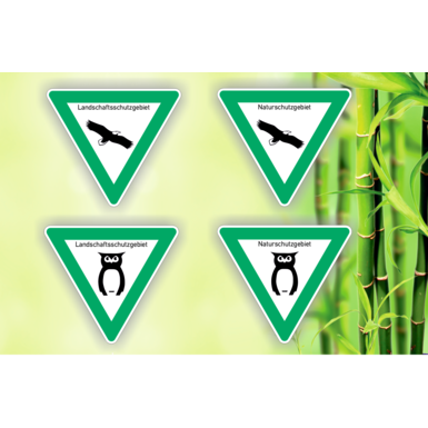 Naturschutzschild | Bambus| Symbol Adler oder Eule | Seitenlänge 700 mm  | RA1A 