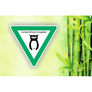 Naturschutzschild | Bambus | 2051a | Symbol Eule | Landschaftsschutzgebiet | SL 700 mm  | RA1A 